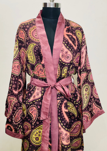 Fabric Modal Satin Kimono 