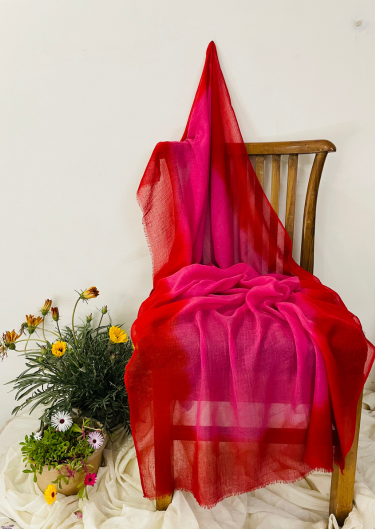 Fabric Wool 85% Silk 15% Ombre And Tye Dye Scarf