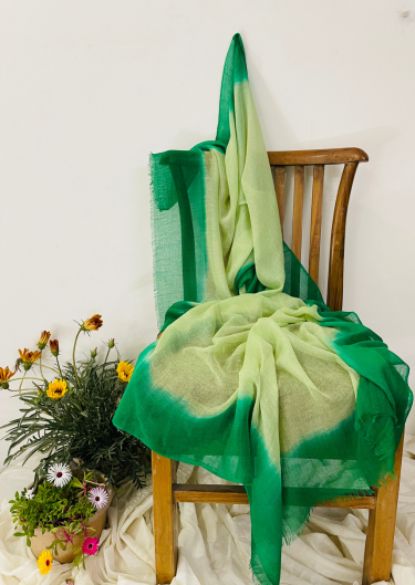 Fabric Wool 85% Silk 15% Ombre And Tye Dye Scarf 