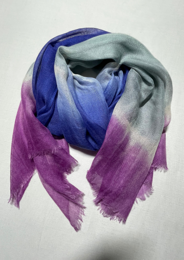 Fabric Wool 50% Silk 50% Tye Dye Scarf