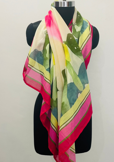Fabric Cotton Silk Square Scarf