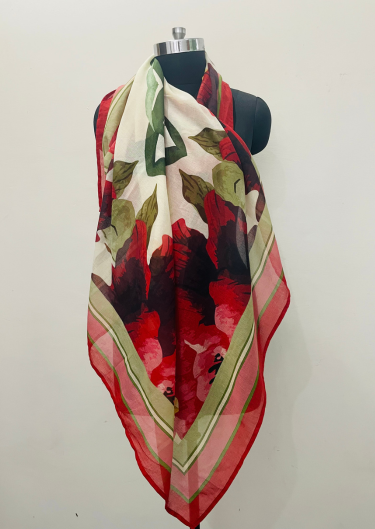 Fabric Cotton Silk Square Scarf